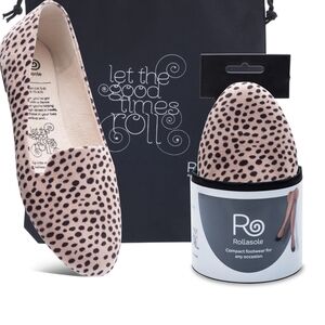 ROLLA'S Black and Cream Polka Dot Cheetah Flats